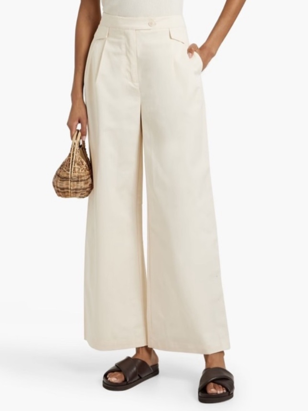 Solid & Striped x Sofia Richie Grainge Taline Pleated Wide-Leg Pants